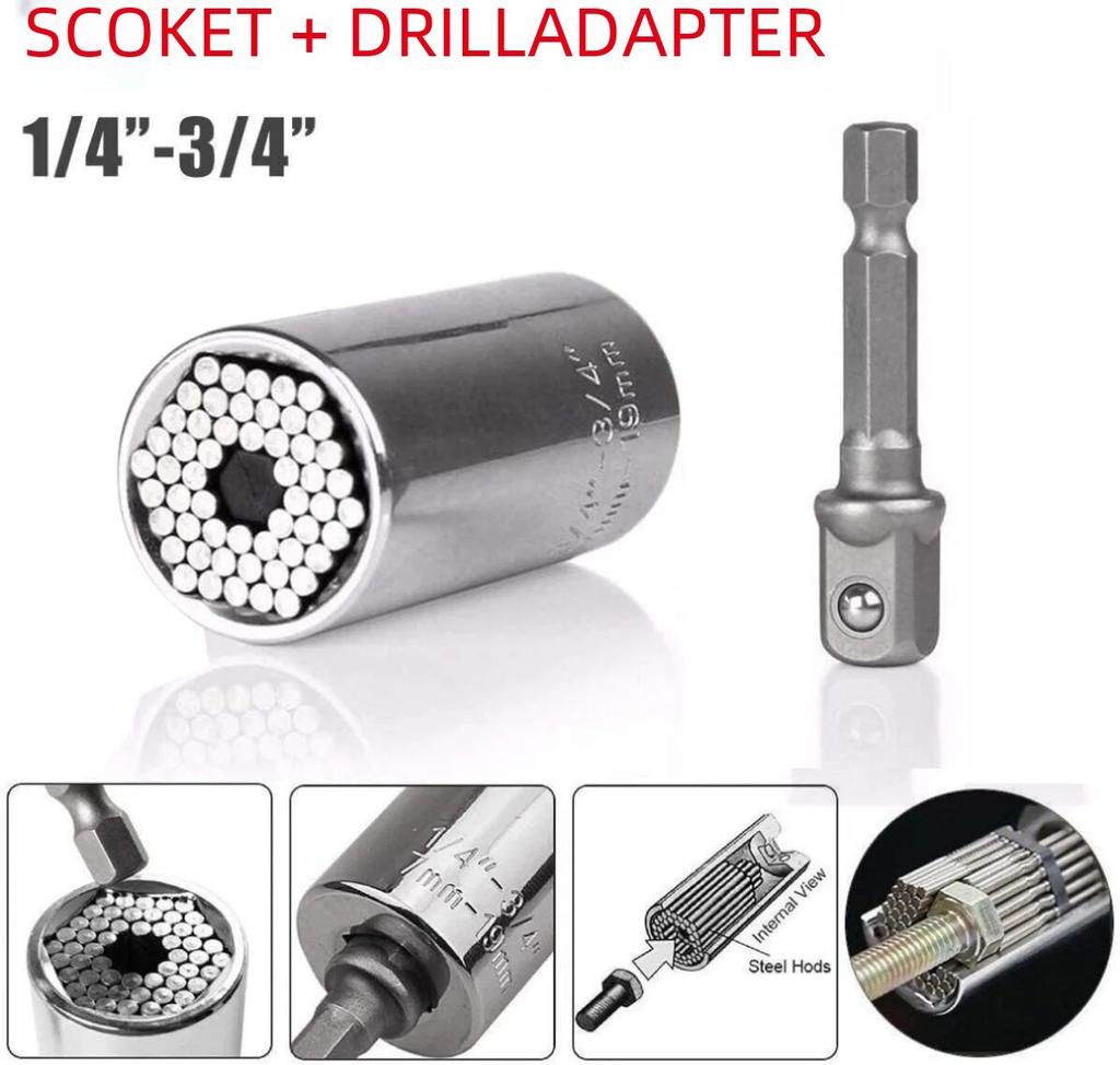 7-19mm Public Weed 3/8 Hex Handle Connector 1/4-3/4 Ratchet Cover Cylinder Head High Carbon Steel Surface Treatment Socket