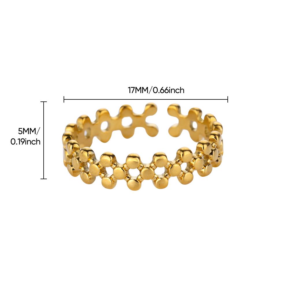 Полые бусины ДНК Открытые кольца из нержавеющей стали для женщин 2024 Модные золотистого цвета Эстетичные свадебные парные кольца Женские украшения anillos