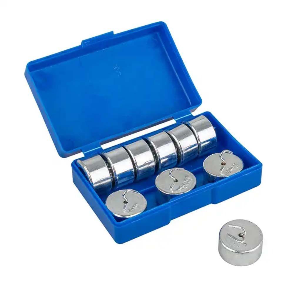 Silver Double Hooked Weight Set with Case Metal Slotted Weights General Science