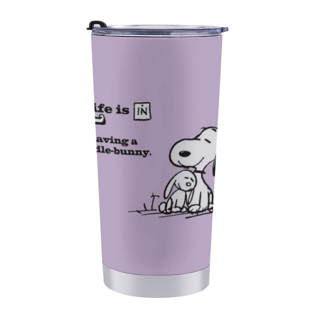 Snoopy Rabbit Tumbler Mug Coffee Cup Convenience Store Cup Cold Insulation Heat Insulation EVISUK Water Bottle Direct Drinking Stainless Steel with
