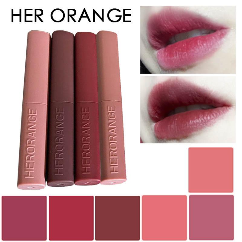 HER ORANGE~Saturated Velvet Mist Matte Fine Tube Lipstick Matte Velvet Positive Red Lipstick