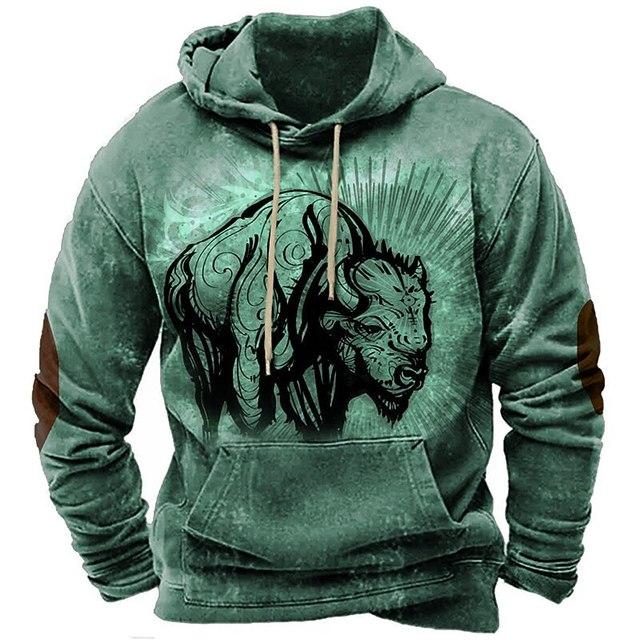 Толстовки для мужчин Y2k Golf Camping Casual cowboy Long Sleeve Autumn Fashion Hooded 3D Printed Loose Oversize