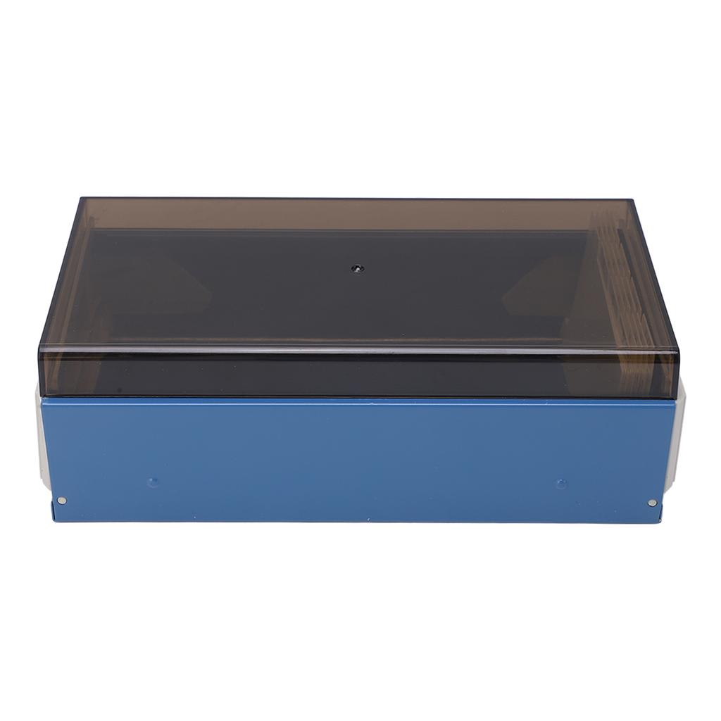 Index Card Holder Blue Extendable End Enlarged Space Transparent Plastic Sliding Design Desk Credit