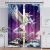 Dreamy Colorful Unicorn Angel Horse Thin Window Curtains for Living Room Bedroom Bathroom Kicthen Door Cupboard Home Hooks 2Pcs