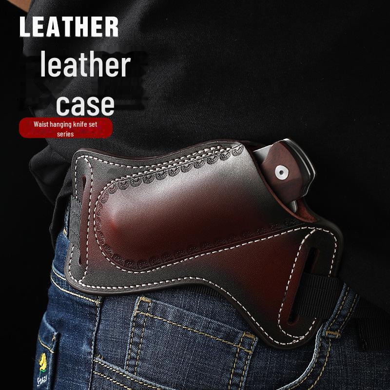 Многофункциональная тактическая кожаная поясная сумка для хранения складного ножа