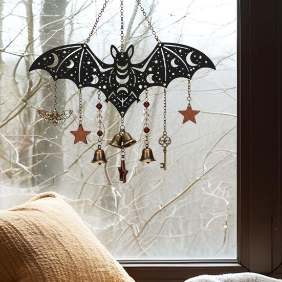 Exorcism Lucky Wind Chime Metal Bat Dragon Wind Bell Butterfly Eagle Wind Catcher Wall Window Hanging Ornament for Home Garden Patio Decoration