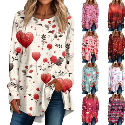 Женская свободная футболка с круглым вырезом и длинными рукавами, топ-пуловер с длинными рукавами