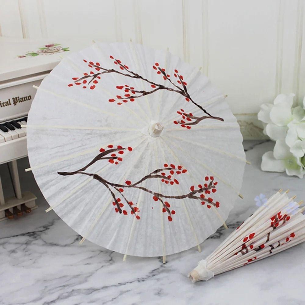 Comfortable Grip Blank Paper Umbrella DIY Wood Drawing Umbrella Oil Paper Umbrella  Dance Prop