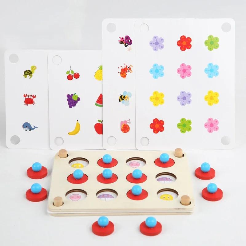 Kids Toys Memory Match Games Fruit Animals Cognition Montessori Educational Interactive Toys for Children 3 To 6 Years