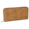 73381 Snoopy Long Wallet Round Zipper Closure Character Embossed Beige [Peanuts] Women's