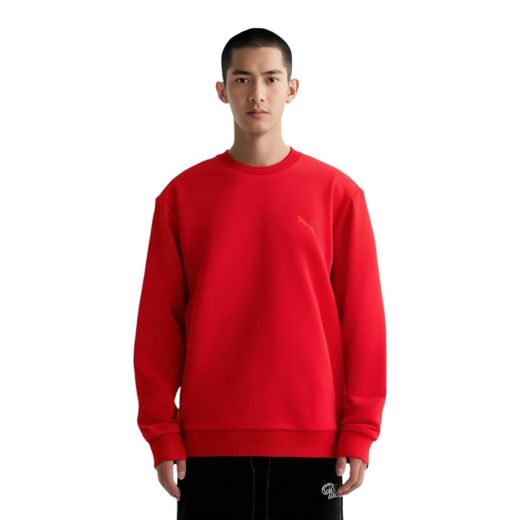 Puma Однотонный свитер с заниженной линией плеч, мужской свитшот, красный 677222-11