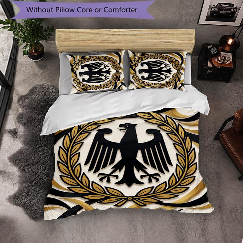 Belgium Football Pattern 3 Pieces Bedding Set Soft Microfiber Duvet Cover with Pillow Cases for Bedroom
