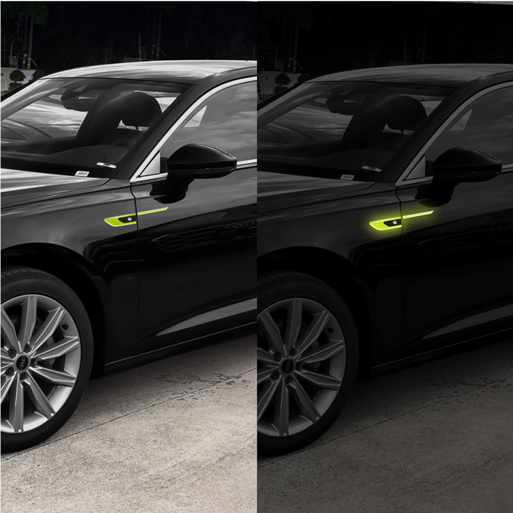 EFG1 For VW Rline Golf polo Jetta Bora CC MK4 2PCS Car Reflective Auto Truck Safety Warning Tape Bumper Secure Reflector Car Sticker