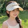 Wide Brim Visor Hat Polka Dot Empty Top Hat Fashion Sun Hat  Women Girls