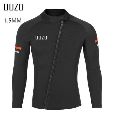 OUZO 1.5 мм Унисекс Гидрокостюм с длинным рукавом для дайвинга и серфинга - Защита от солнца и медуз, Зимний топ для плавания