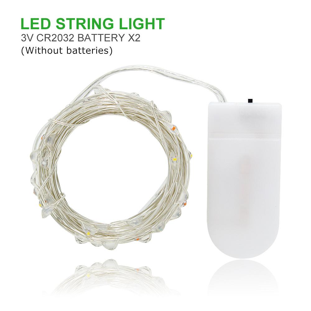 1 м, 2 м, 3 м, 5 м светодиодные гирлянды с серебряной проволокой, фея, 10-50 светодиодов, гирлянда для дома, рождественская елка, украшение для свадебной вечеринки