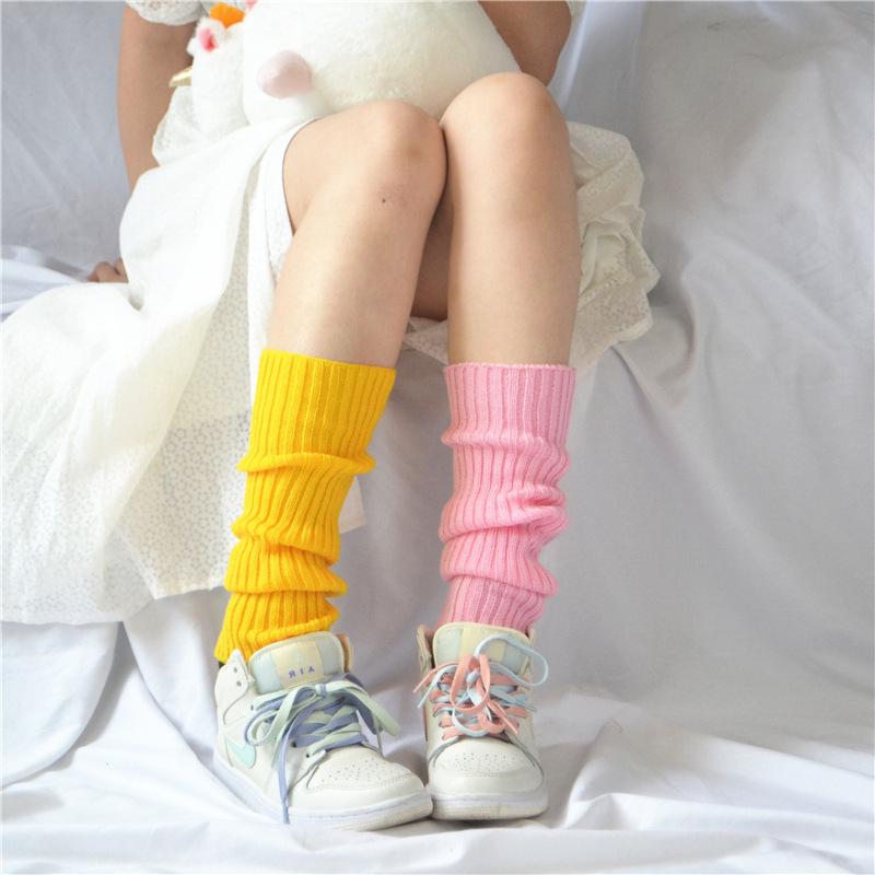 Женские шерстяные гетры JK Multi-Color: Уютные вязаные носки и гетры для осени/зимы