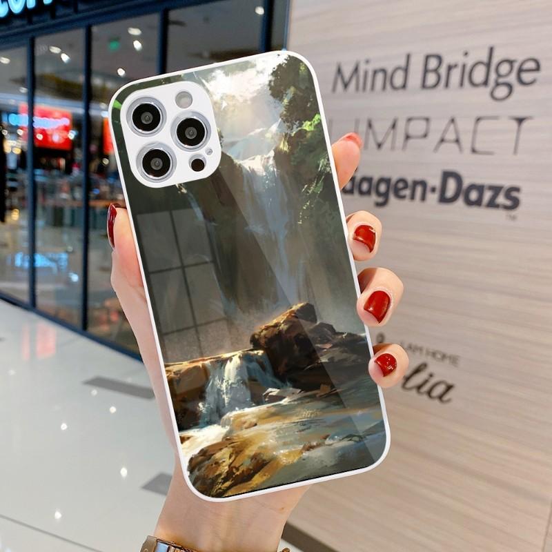 Крутой чехол для телефона с живописью для iPhone 14 13 12 11 Pro Max X XR XS 8 7 Plus, цветной чехол для телефона из жидкого стекла