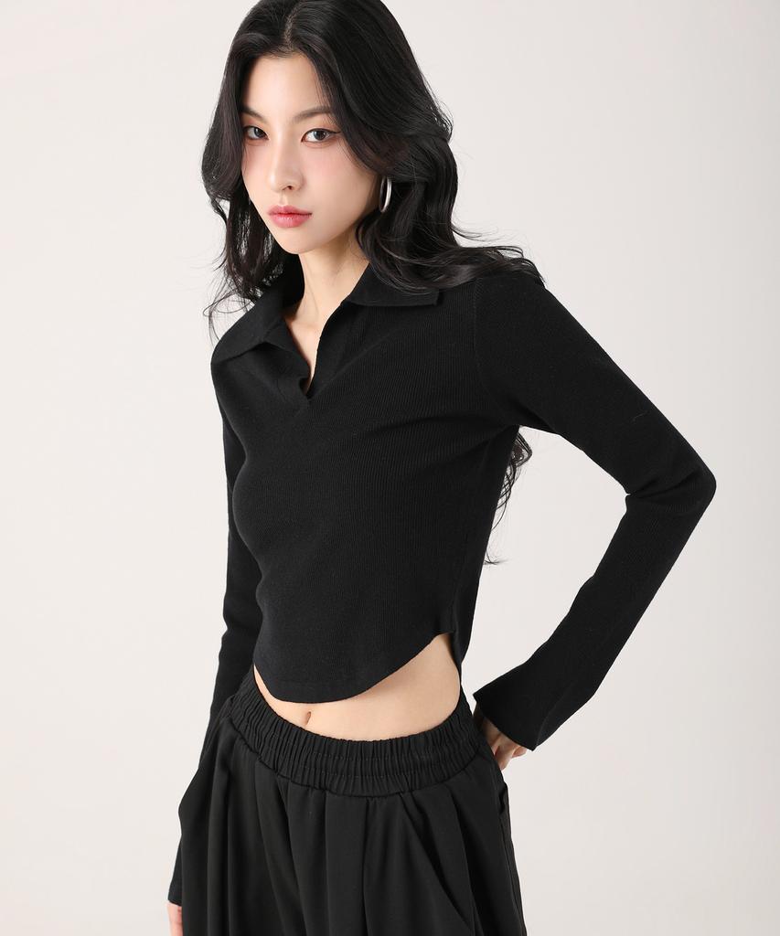 AVANDRESS Ant Waist Collar Knit Black