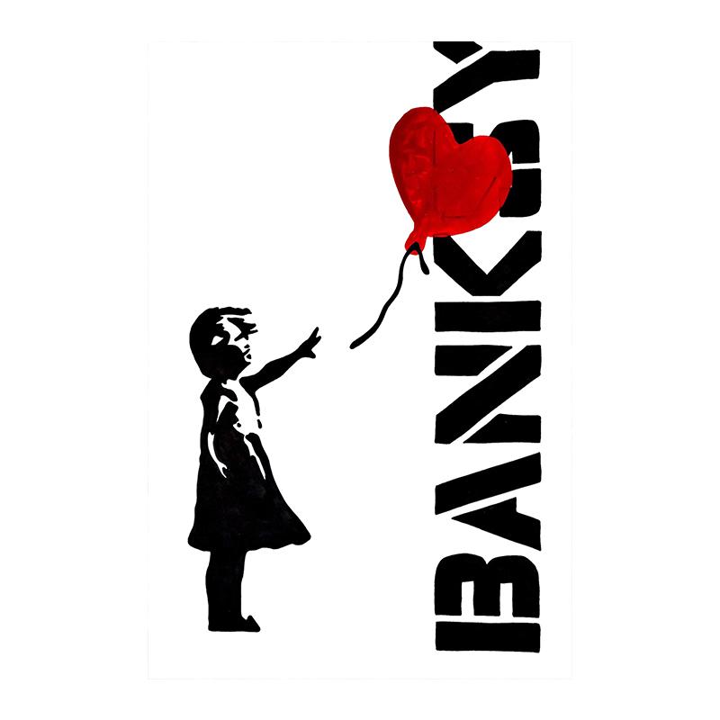 Девушка Бэнкси с граффити на воздушном шаре Современный принт Плакат Настенный холст Образец картины для гостиной Домашний декор Cuadros