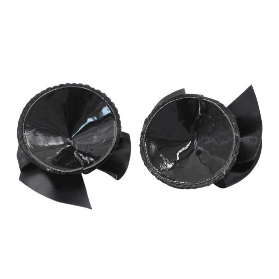 1 Pair Chest Patches Anti-exposure Bow And Sequin Decor Nipple Covers Reusable Lightweight Nipple Stickers