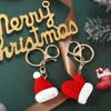 Hat Xmas Handmade Crochet Pendant Korean Style Key Ring Christmas Key Chain Women Key Buckle