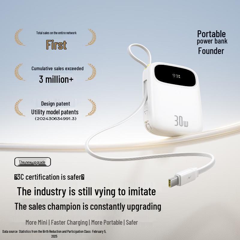 Baseus 10000mAh 22.5W Fast Charging Power Bank with Built-in Cables