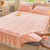 2024 New Milk Fleece Padded Cotton Class A Bed Skirt Mattress Hairball Thickened Mattress Protective Cover Solid Color