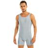 Mens Sleeveless Stretchy One Piece Bodysuit Leotard Sport Gym Workout Tank Tops