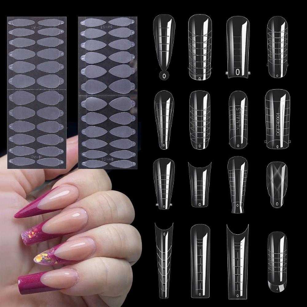 Hot Poly Nail Gel System Extension French Forma Dual Sticker for Dual Forms French Line Silicone