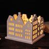 Hollow Castles House Candle Holder Silicone Mold DIY Candlestick Ornaments Resin Molds Building Tea Lamp Holder Christmas Gifts