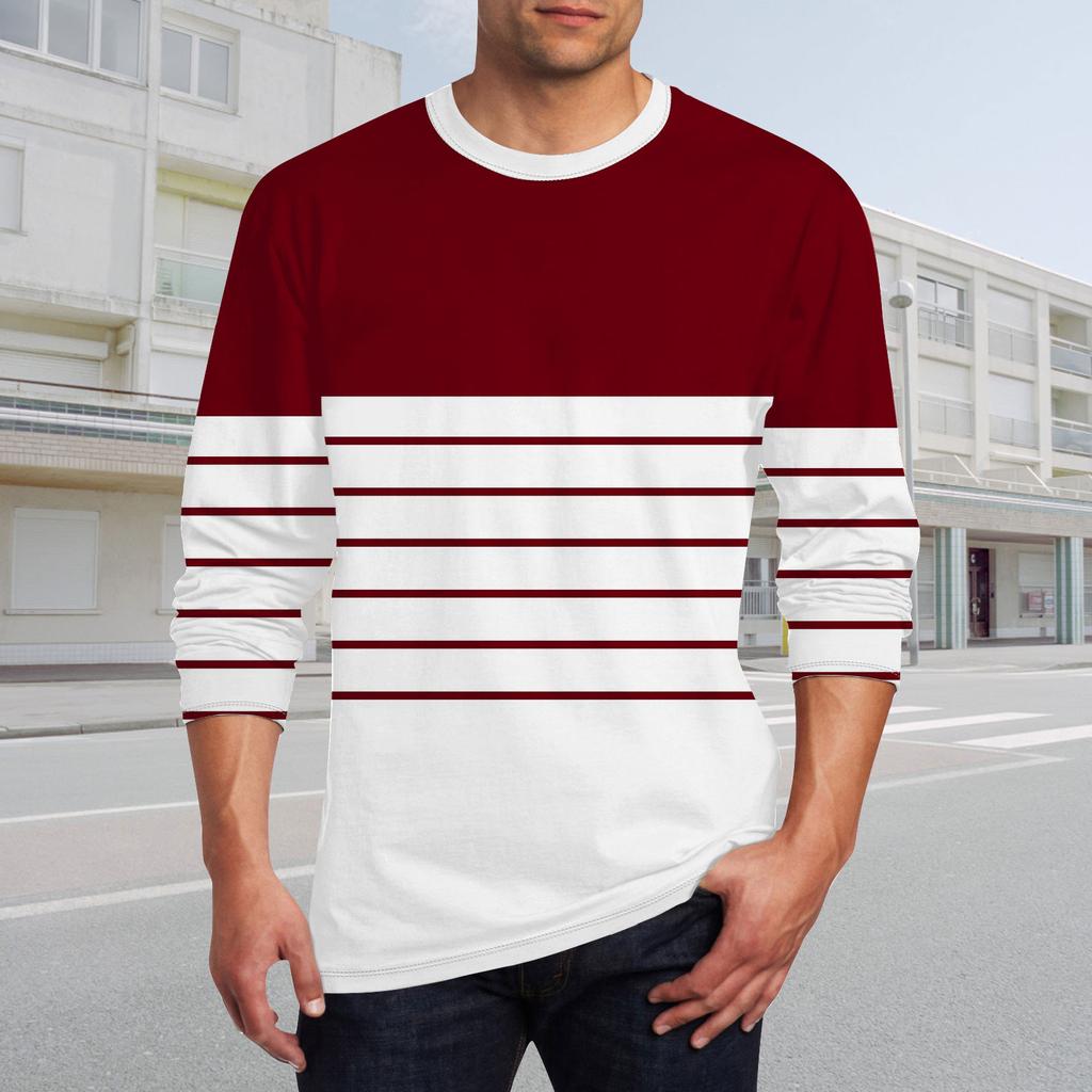 Men's T Shirt O-Neck Clothing Apparel Outdoor Long Sleeve Print Fashion Designer Vintage