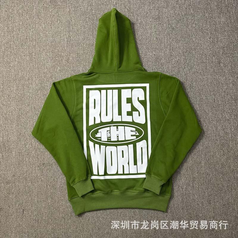 24SS Cross-border European and American trendy brand Corteiz Alcatraz small label on the chest letter printing hooded sweater hoodie winter