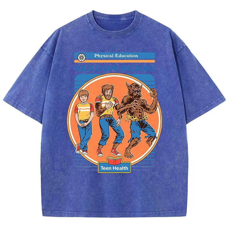 Футболка свободного покроя в стиле ретро с принтом «Твое меняющееся тело», повседневная хлопковая футболка с коротким рукавом на лето