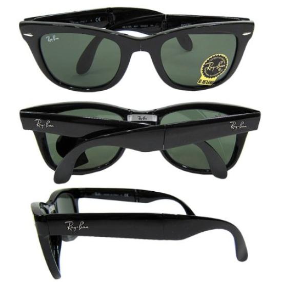 Ray-Ban Folding Sunglasses Black / Green Lens