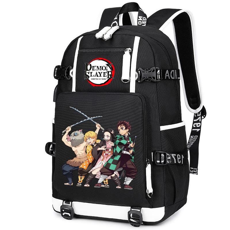 3 шт./компл. Kamado Nezuko Demon Slayer аниме косплей унисекс студенческая школьная сумка рюкзак мультфильм сумка для ноутбука дорожный рюкзак