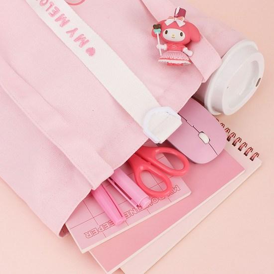 Sanrio My Melody Kuromi Daily Eco Bag Strap Canvas Bag School Bag, a Popular Character In Korea