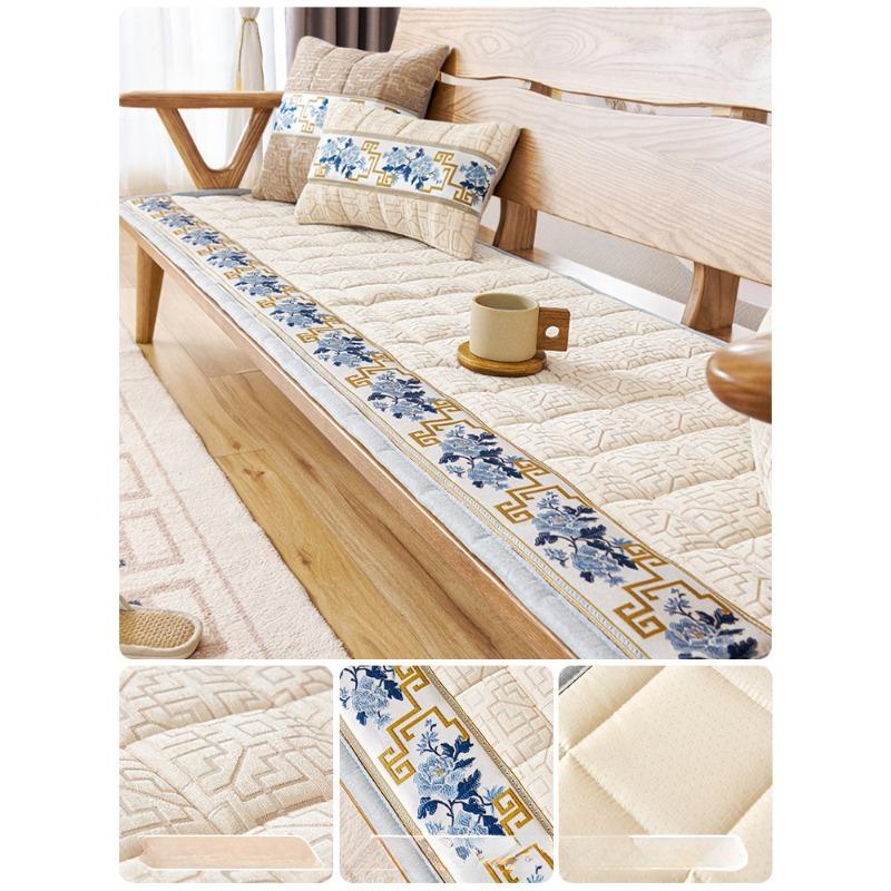 Подушка для дивана из синели, осенне-зимняя подушка из цельного дерева, нескользящий чехол, чехол для дивана из красного дерева