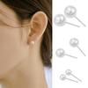 6 Pairs Women Stud Earrings Round Faux Pearl Party Smooth Lightweight Commute Studs Prom Ear Lady Ear
