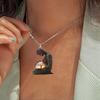 2Pcs/Set Necklace Earrings Set 2D Acrylic Figure Charm with Tree Winding Necklace Hook Earrings Set Mother Day Gift Jewelry