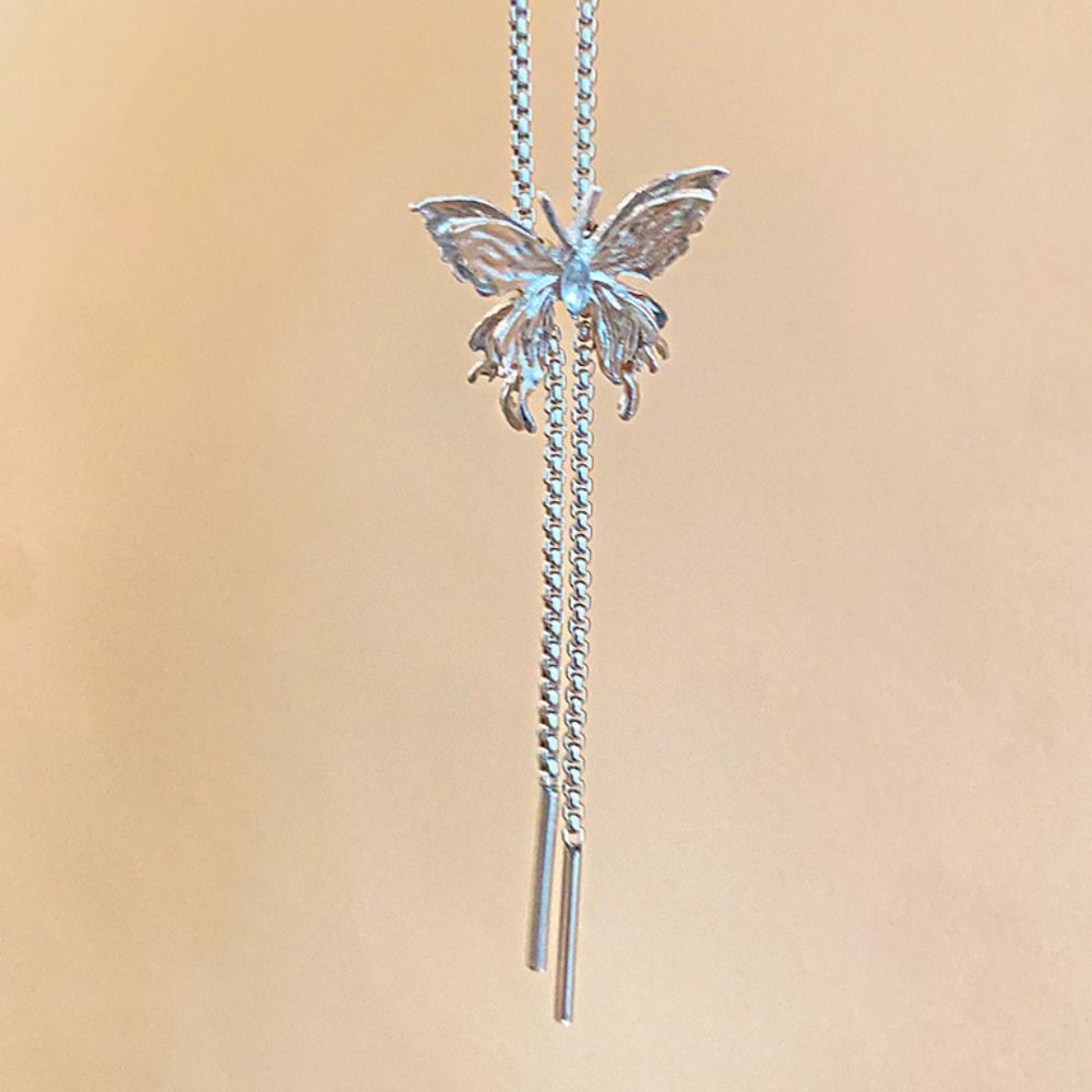 Sweet Butterfly Necklace Flower Women's Choker Adjustable Y2K Tassel Necklace Gifts