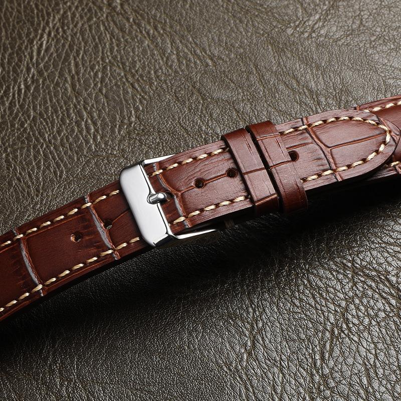 Suitable for bamboo wave L piano leather strap waterproof first layer cowhide strap 13/15/18 mm