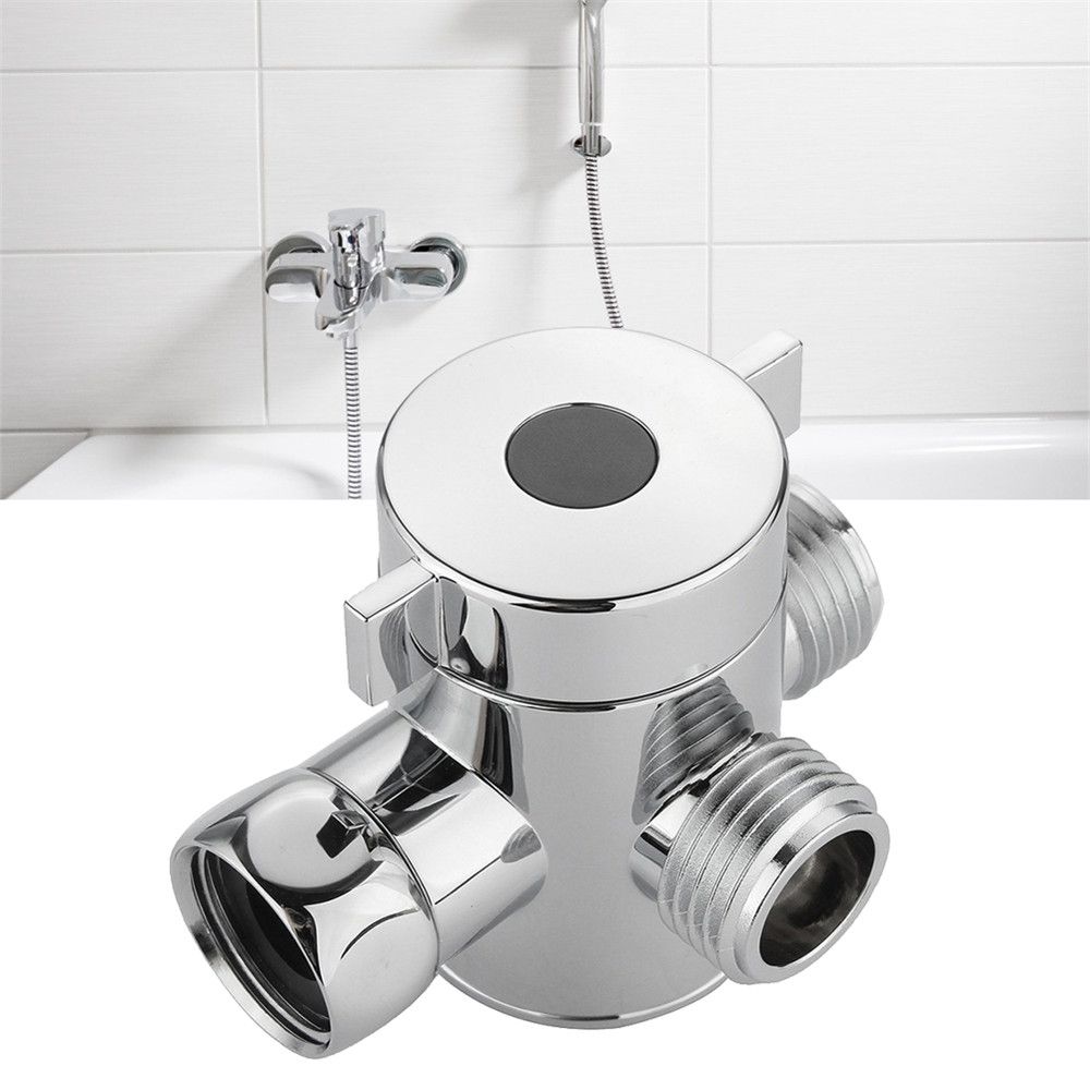 1/2 Inch Toilet Adjustable Arm Mounted T-adapter 3-Way Connector Shower Head Shunt Diverter Valve