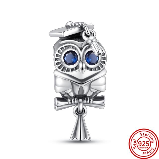 New Panda Owl Unicorn Lucky Cat Dog Lion Elephant Animal Beads Fit Charm Bracelet Women 925 Silver Jewelry