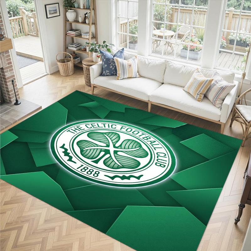 Celtic FC Design Crystal Velvet Carpet Cozy Non?Slip Printed Rug For Bedroom Living Room Entrance