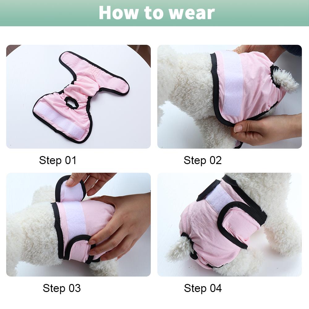 Многоразовые подгузники для собак, физиологические штаны, моющиеся шорты для девочек и собак, впитывающее нижнее белье для домашних животных, гигиенические трусики