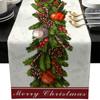 Christmas Flower Dining Table Table Banner Wedding Party Home Christmas Eve Decoration Table Cover Linen Festive Tablecloth