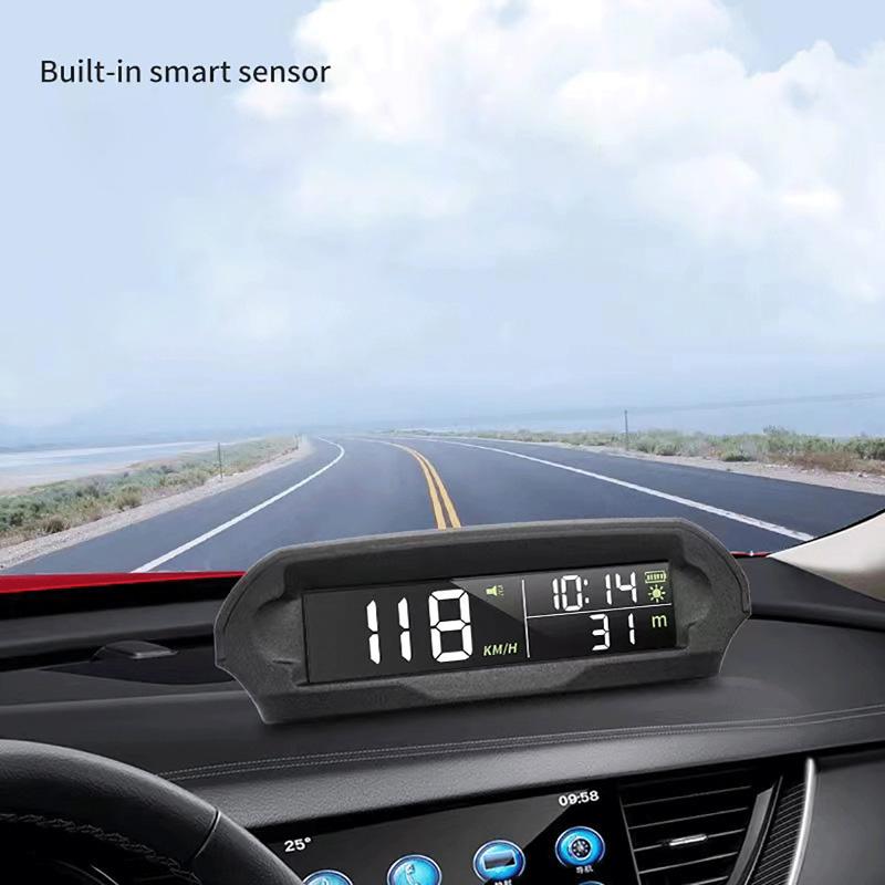 Автоматический GPS-спидометр с солнечной зарядкой, проекционный дисплей, автомобильный смарт-цифровой будильник, напоминание, измеритель, электронные аксессуары