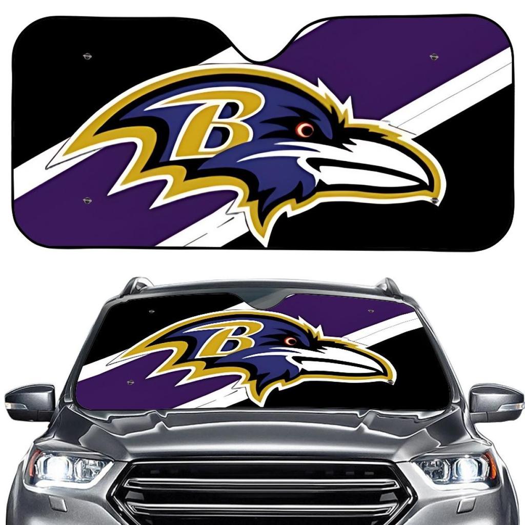 Индивидуальная солнцезащитная шторка на лобовое стекло Baltimore Ravens - Летняя версия