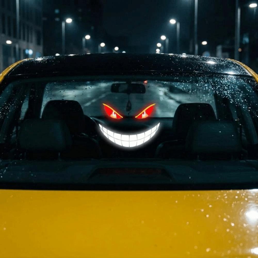 Solar Self-Charging Flashing Car Light Eye Shape Parking Warning Light SUV Window